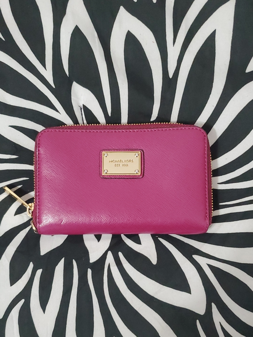 Michael Kors Pink Zip-Around Leather Wallet